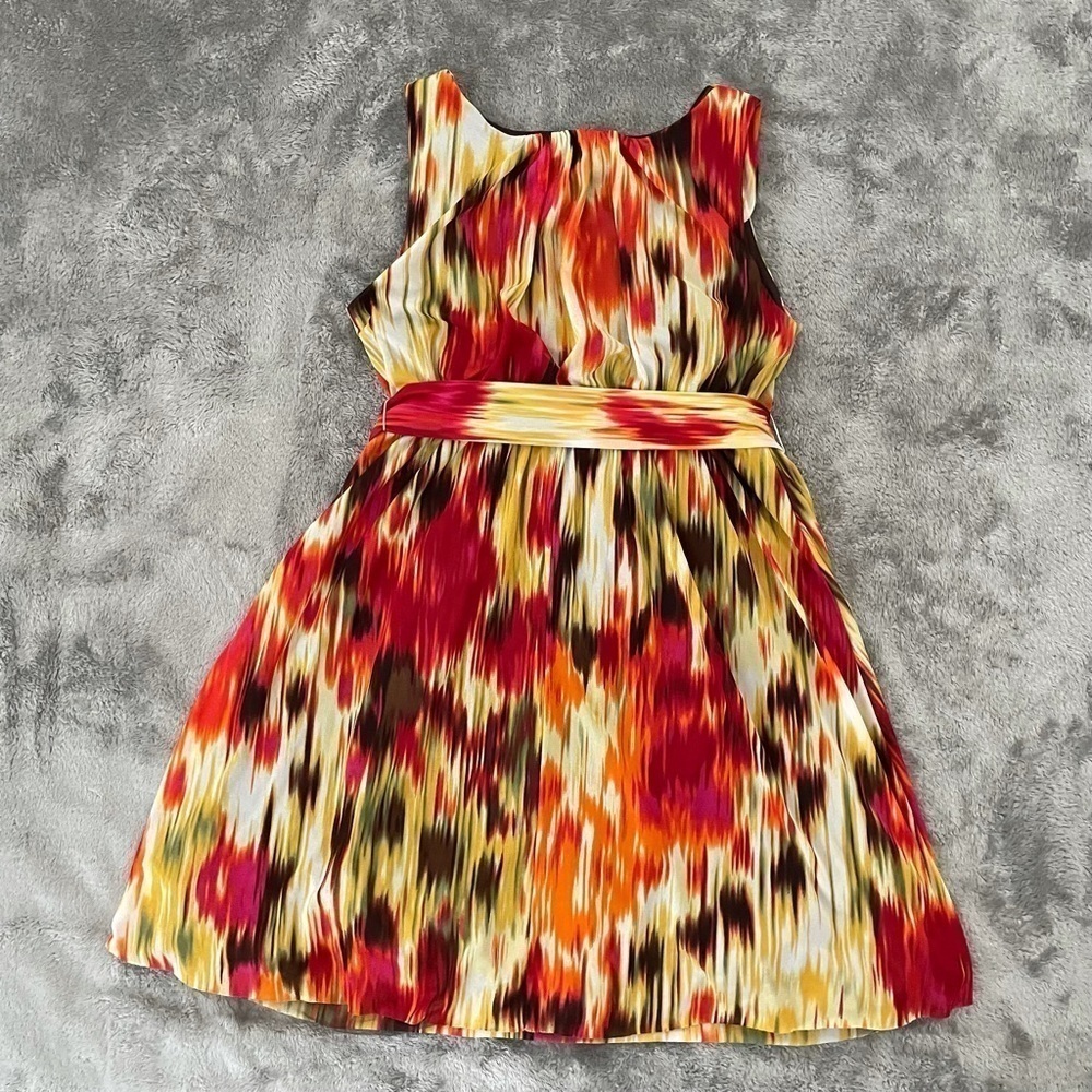 Candie’s Sleeveless Fit & Flare Dress Multi-Color Geometric Print Size Large - Picture 3 of 9